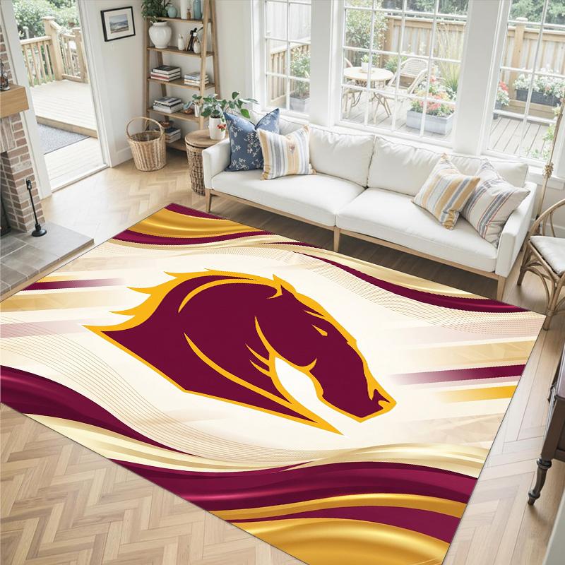 Дизайн Brisbane Broncos Кристальный Велюровый Ковер Уютный Не?Нескользящий ковер с принтом для спальни, гостиной, прихожей