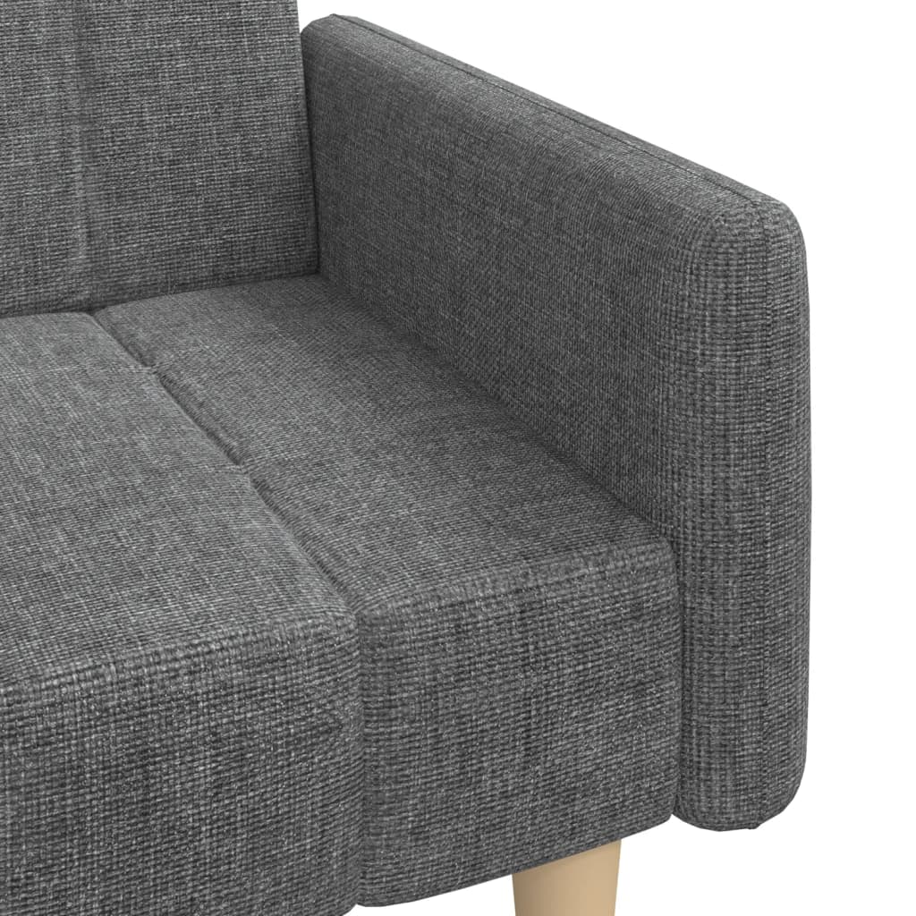 2 Seater Sofa Bed Light Grey Fabric