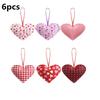 6pcs Classic Heart-Shaped Valentine'S Day Decorations, Love Themed Hanging Ornaments for Wedding, Home Decor, Window Display