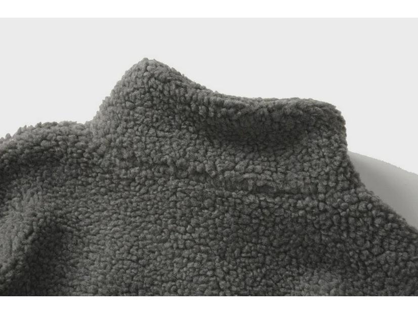 Men's Trendy Korean Lambskin Winter Cotton Jacket with Velvet Lining - Loose Fit, Stand Collar