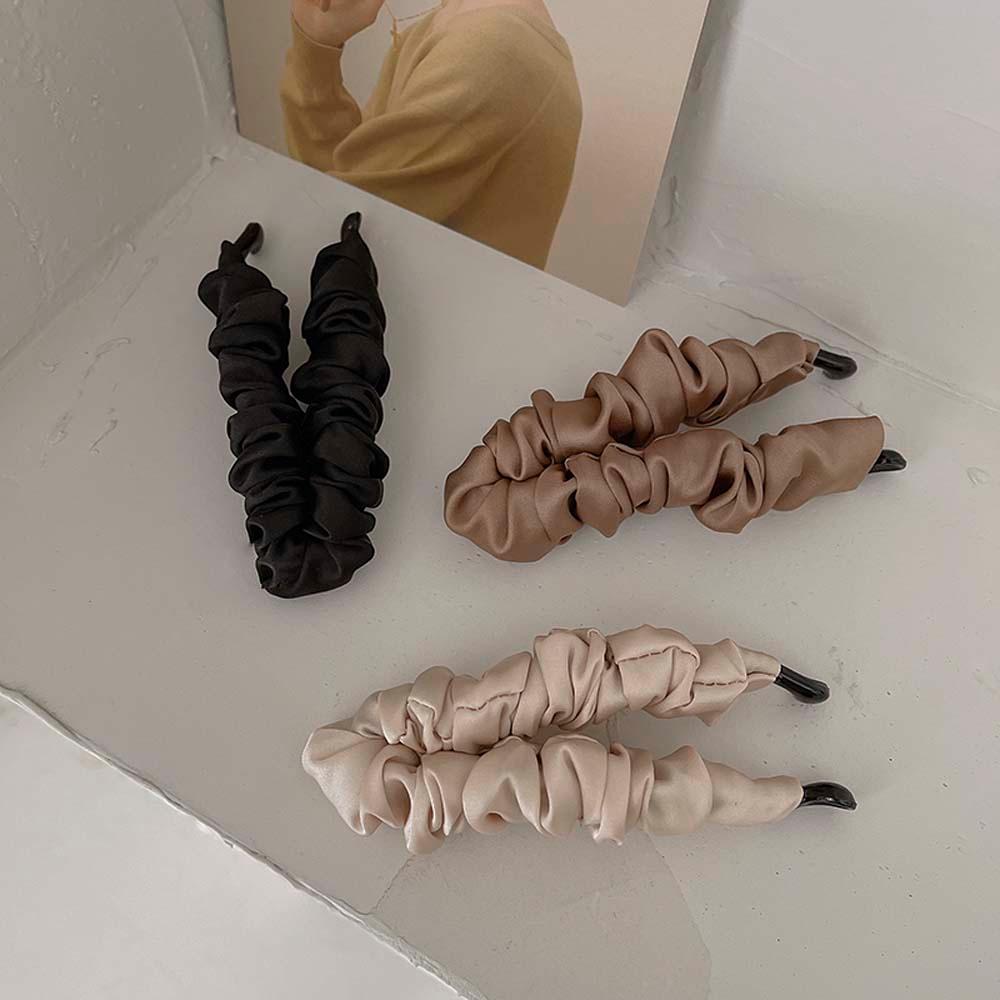 Girls Simple Cloth Folds Large Size Hair Claw Banana Clip Hair Accessories Ponytail Holder