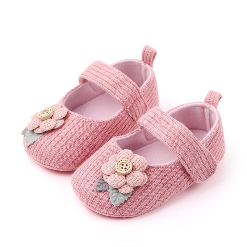 Baby Toddler Shoes Cotton Non-slip Soft Sole Small Flower Decoration Kids Indoor Knitted Sneakers