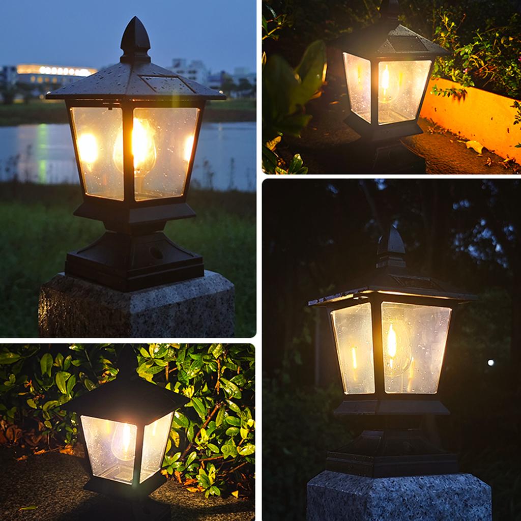 Solar Garden Light Garden Villa Pillar Light Fence Outdoor Waterproof Landscape Light Pillar Light