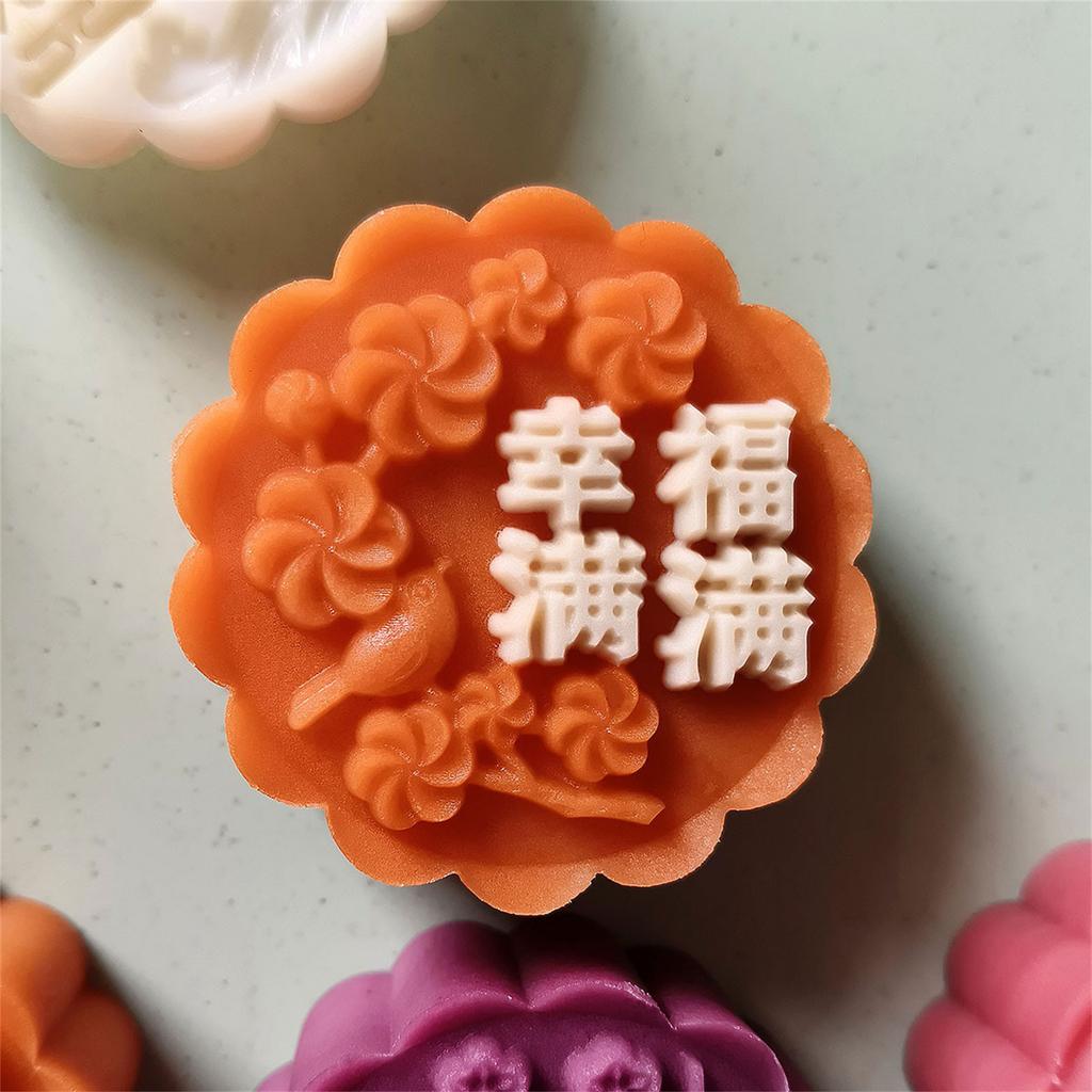 MidAutumn Festival Moon Cake Maker 3D Characters Pattern Moon Cake Molds Cookie Stamp Hand Press Cookie Dessert Cutter