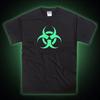 Вирус Биоопасность Радиация Ядерный Токсичный Эмблема Светящаяся в темноте Футболка