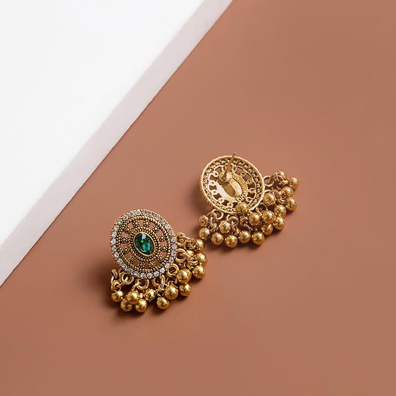 Винтажные этнические золотые серьги-кисточки: Классический полый дизайн для девочек