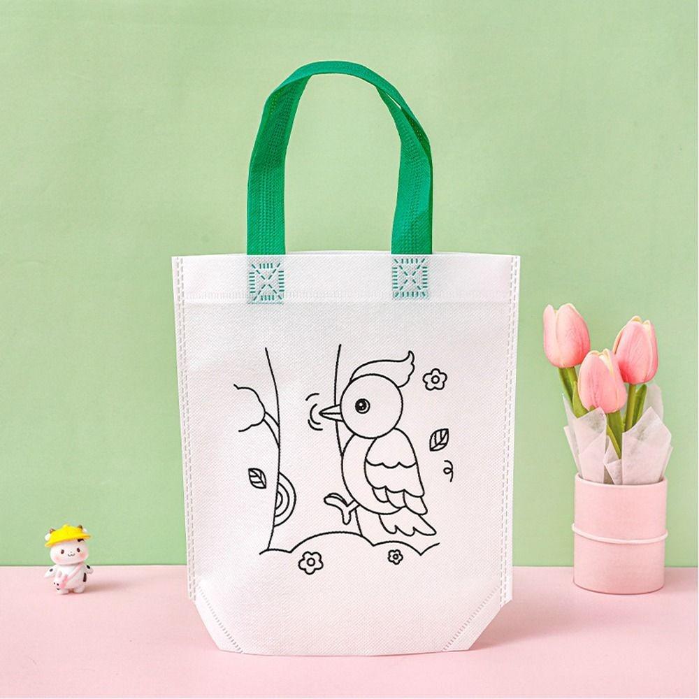 Coloring Goodie Bags Double Sided Graffiti Bag Non-woven Fabric Handbag New Graffiti Pack  Children