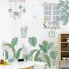 Nordic Fresh Living Room Bedroom Stickers Plant Flowers Wall Decorations 24 Styles Decorated Tropical Green Leave Wall Stickers