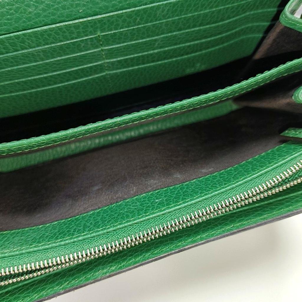 [Pre-Owned] Dionysus Double Tiger Head Buckle Chain Shoulder Leather Wallet Crossbody Bag - Very Good #FM7E2Z