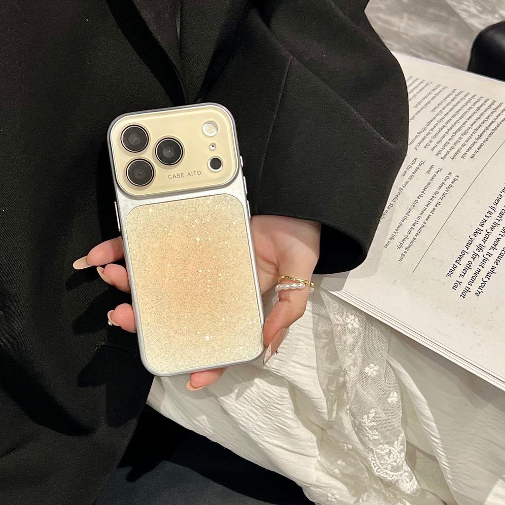 Чехол-градиент с блестками для iPhone 17 Pro Max: Полное покрытие для Apple 14/15/16