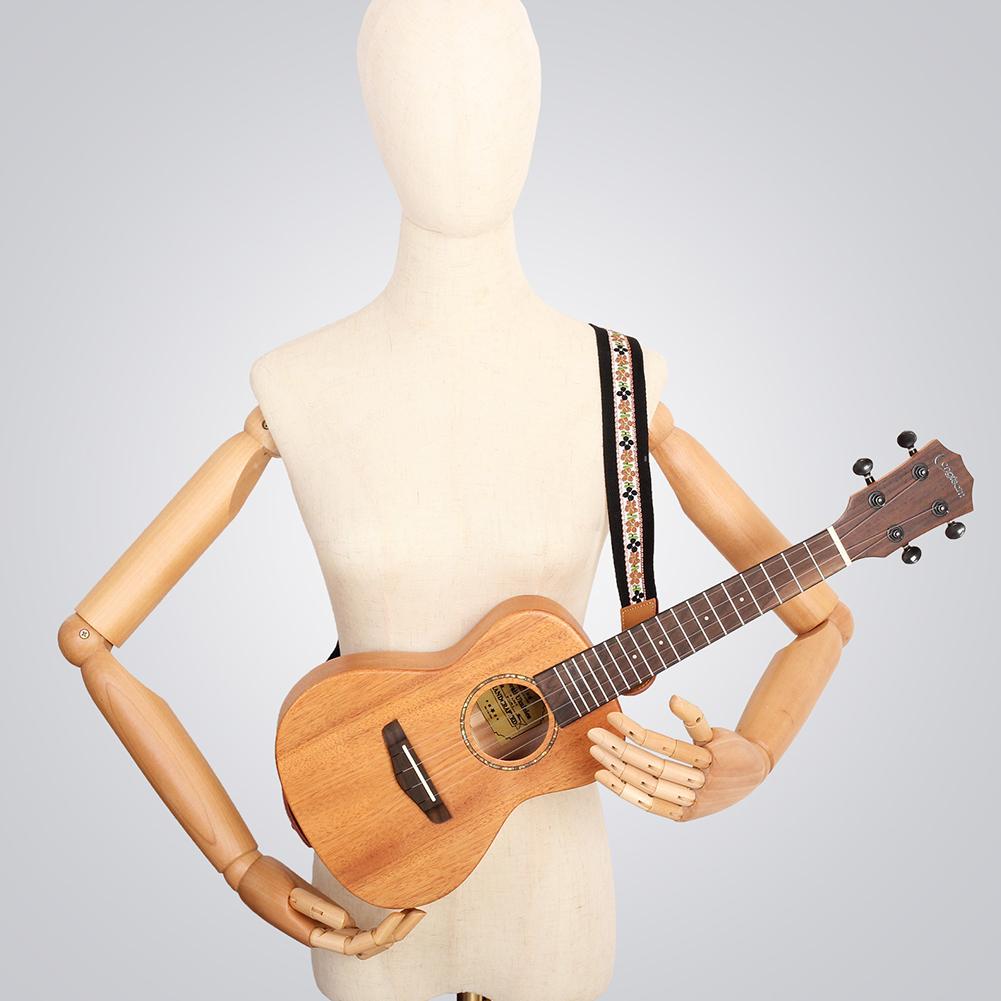 Universal Embroidered Ukuleles Strap Adjustable Ukuleles Shoulder Belt Ukeleles Belt Ukuleles Accessories