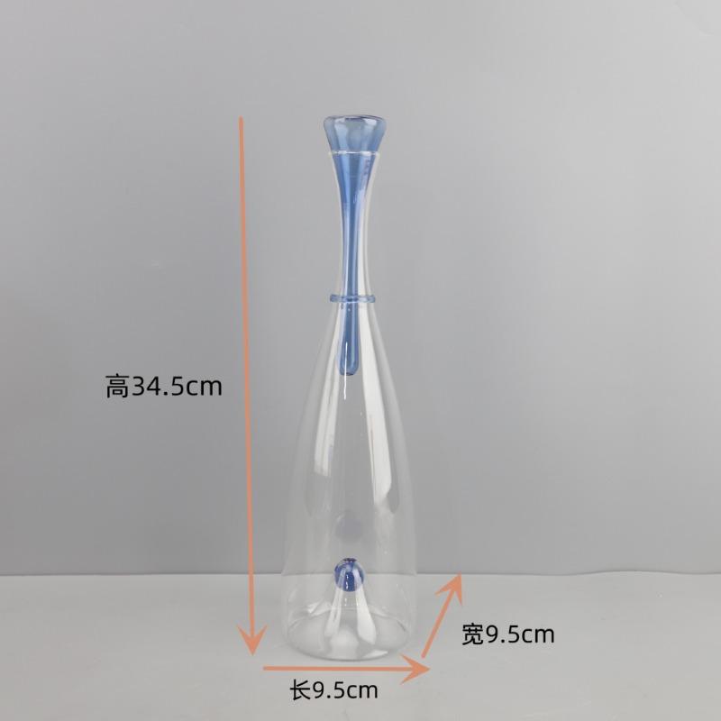 Простой и прозрачный стеклянный графин для ресторана, винный шкаф, украшение для художественных промыслов, семейный бар, свадебный винный набор для вечеринки