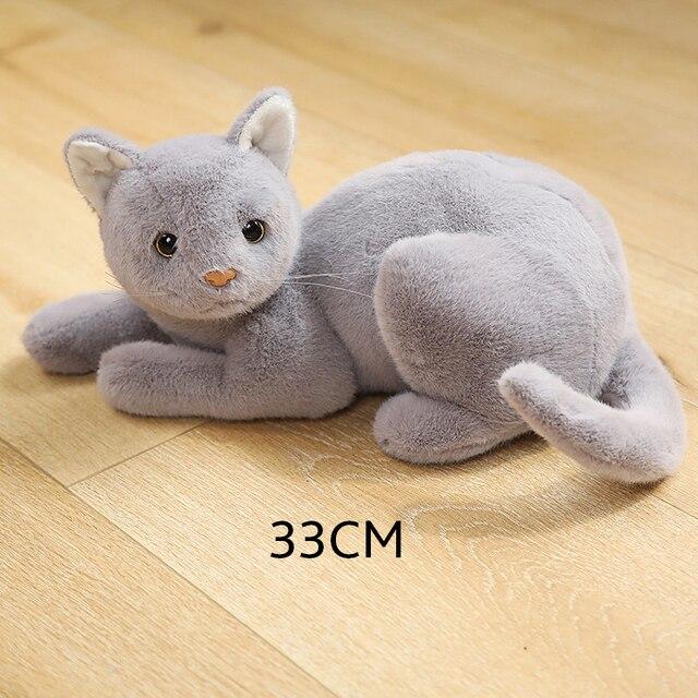 Игрушки из плюша в виде кошек, имитация, реалистичный узор, очаровательные куклы-кошки, плюшевая игрушка, кавайный декор для дома, подарок на день рождения