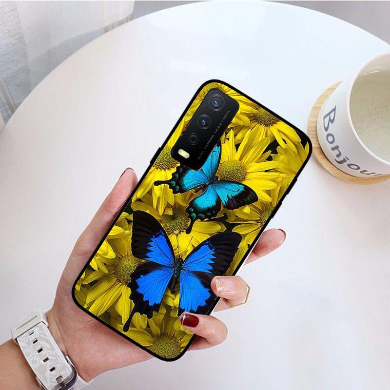 Чехол для телефона с красной бабочкой и розами для vivo Y31 Y30 Y33S Y11S Y12S Y17 Y20 Y20S Y21S Y1S Y53S Y15 Y19 Y91C V23, чехлы