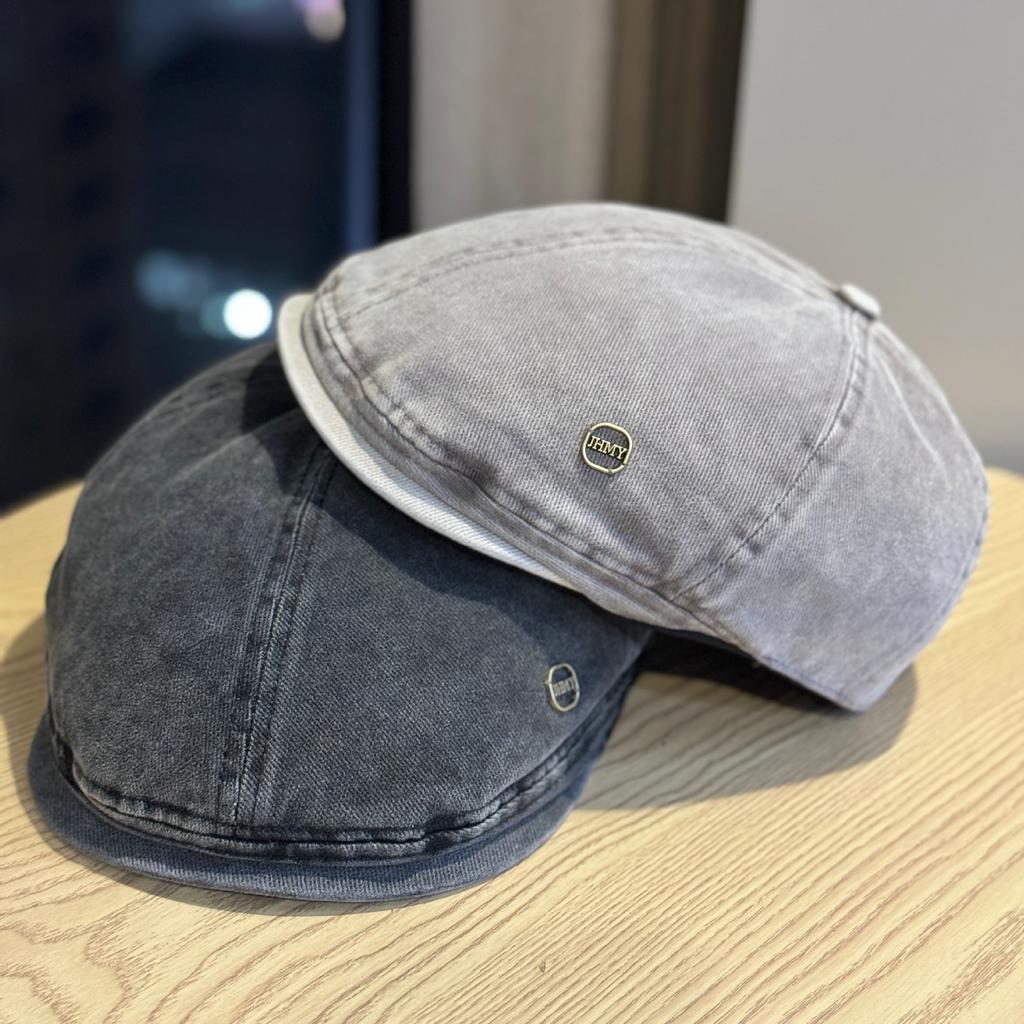 Korean-style vintage denim forward cap for women, new model, makes the face look smaller, casual and versatile, can be worn backwards, beret,
