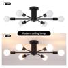 6-Lights Modern Chandelier Ceiling Light Black Industrial Semi Flush Mount Celing Light Fixture for