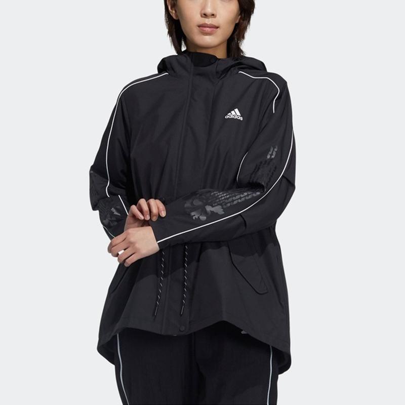 Adidas CNY Series Warm Woven Fleece-Lined Hooded Jacket Women Jacket Black GP0625