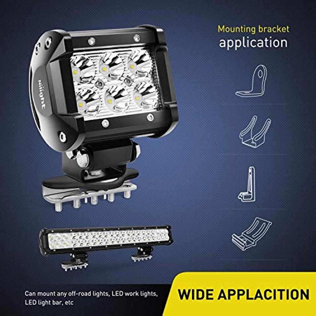 Монтажные кронштейны для светодиодной панели 2 шт. Универсальный капот Светодиодный рабочий фонарь Светодиодные капсулы Монтажный кронштейн Зажимной держатель для внедорожника Внедорожный установлен Нет необходимости сверлить