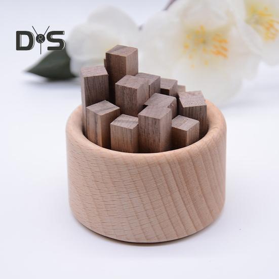 Wooden Aromatherapy Diffuser Round Car Essential Oil Diffuser Natural Wood Stick Fragrance Expanding Base Home Office Desktop Decoration