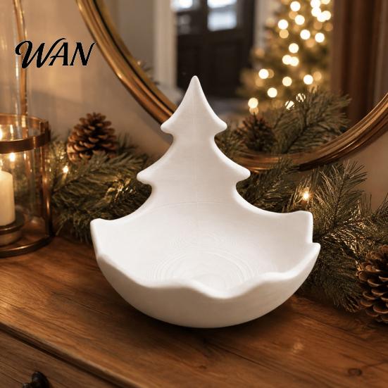 Christmas Party Serving Dish Tree Jewelry Tray, Decorative Candy Dish, 3D Printed Trinket Home Decor Tray for Keys And Candy, Holiday Desktop Storage