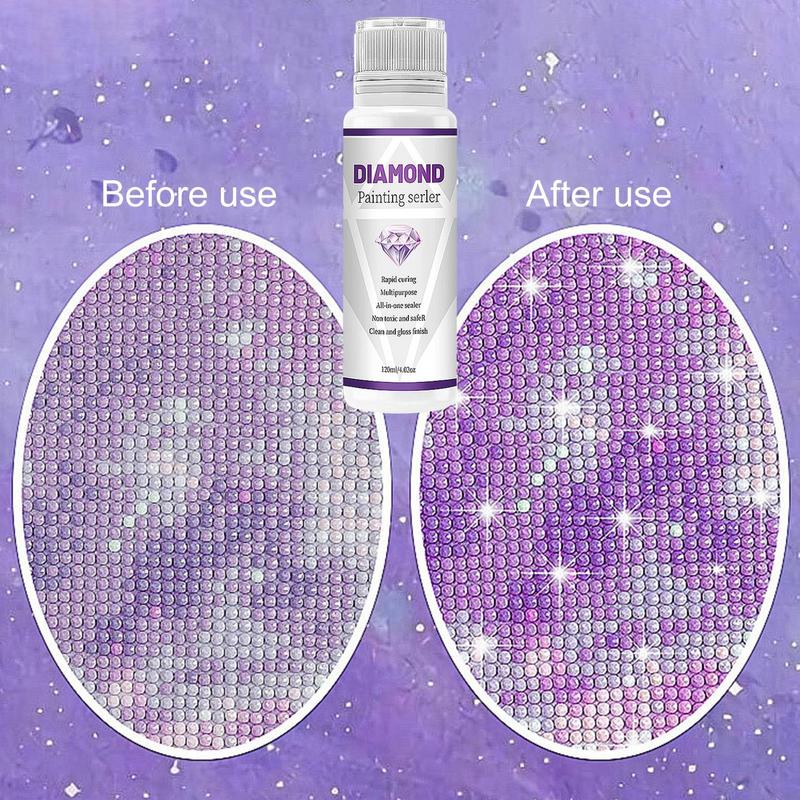 120ml 5d Diamonds Painting Art Glue Permanent Hold Shine Effect Puzzle Sealer Sticky Diamond Embroidery Glue Gel Accessories