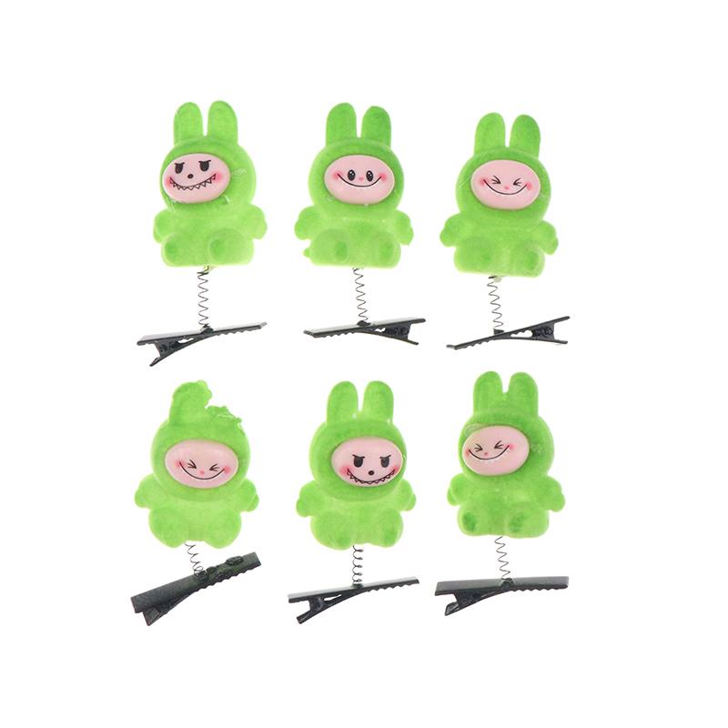 6 шт. Kawaii Labubu Spring Hair Clip 3D Cartoon Doll Hairpins Duckbill Clip Headbill Children's Hair Accessories Party Decorations