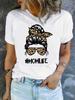 Messy Bun Leopard Sunglasses #MOMLIFE Graphic T-shirt