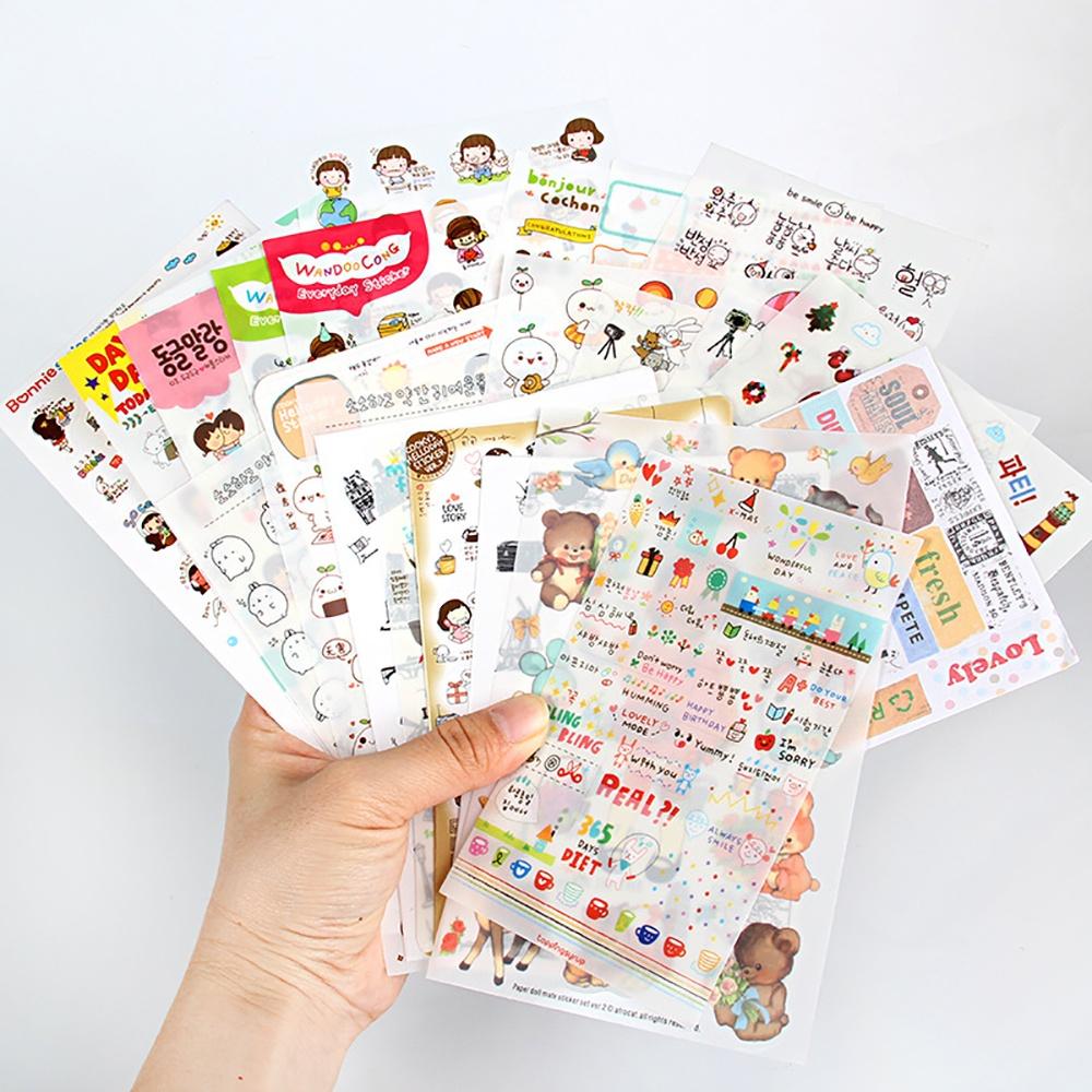 6 листов мультфильм творческие наклейки DIY скрапбук дневник телефон декоративные наклейки канцелярские принадлежности