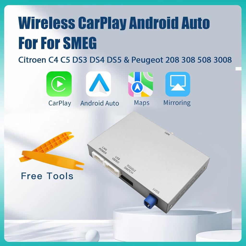 AUTOABC Беспроводной Carplay Android авто для Peugeot SMEG 208 308 508 3008 Citroën C4 DS3 DS4 DS5 Мультимедийный модуль Камера