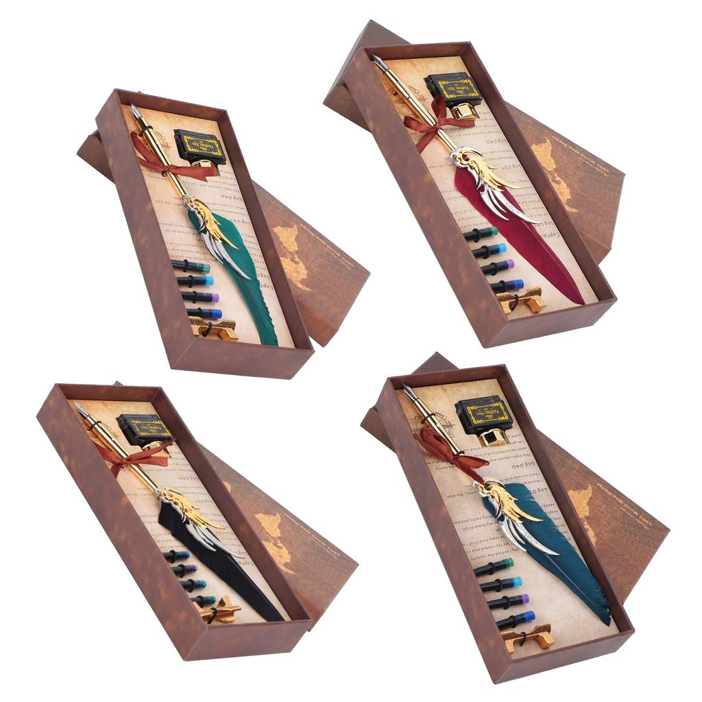  Набор для письма и каллиграфии в винтажном стиле из металла в стиле ретро с чернильницей SP270