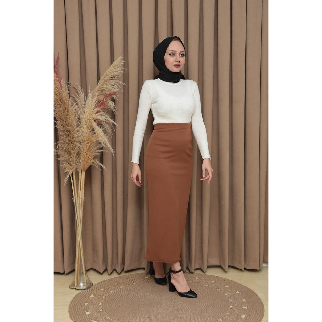 Женская черная юбка-карандаш на эластичном поясе