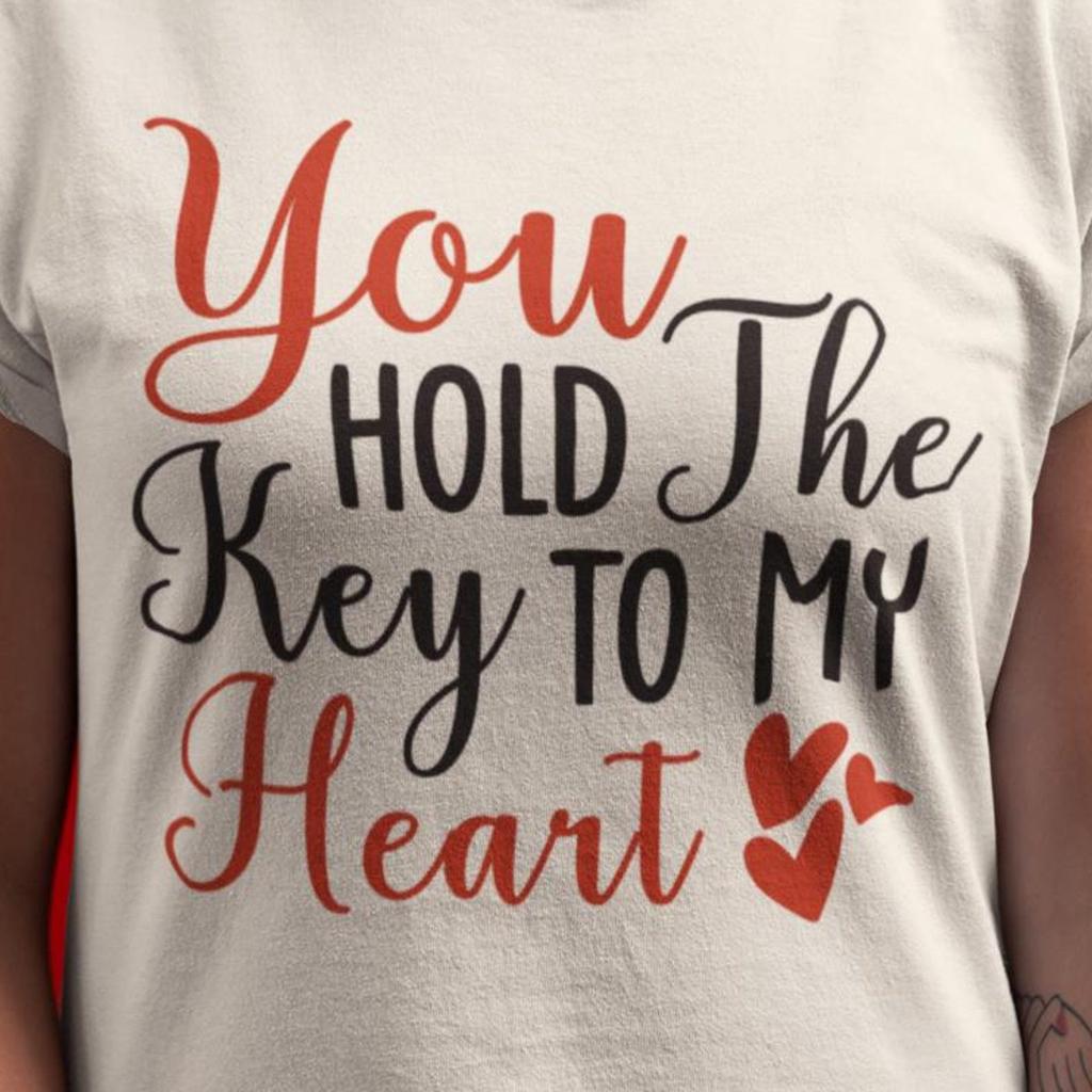Valentine's Day You Hold The Key To My Heart Shirt | Romantic Love Gift for Her | Cute Valentine Graphic Tee for Women | Date Night Outfit