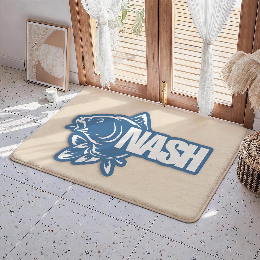 Brand N Nash Fishing Floor Mat Eco Flannel Doormat Non Slip Odorless Indoor Floor Rug Soft Short Plush Home Mat