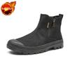 Soft Sole Men's Camo Safety Shoes High Top Side Zipper Canvas Outdoor Fishing Thick Sole Slip Resistant Abrasion Resistant Boots