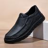 Мужские кожаные туфли 2025 весна новая кожаная деловая повседневная кожаная обувь на одном педале мягкая подошва нескользящие для мужчин среднего и пожилого возраста обувь для отца