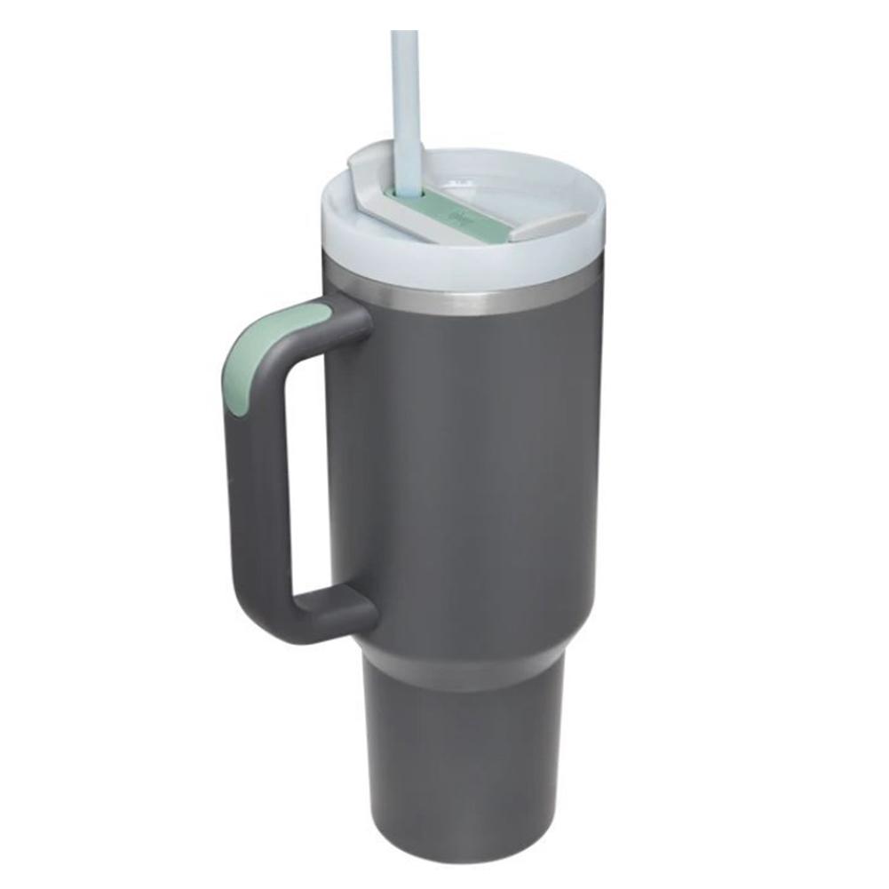 40-унциевый термос с трубочкой и ручкой, двухслойная термокружка из нержавеющей стали для путешествий, для холодных и горячих напитков