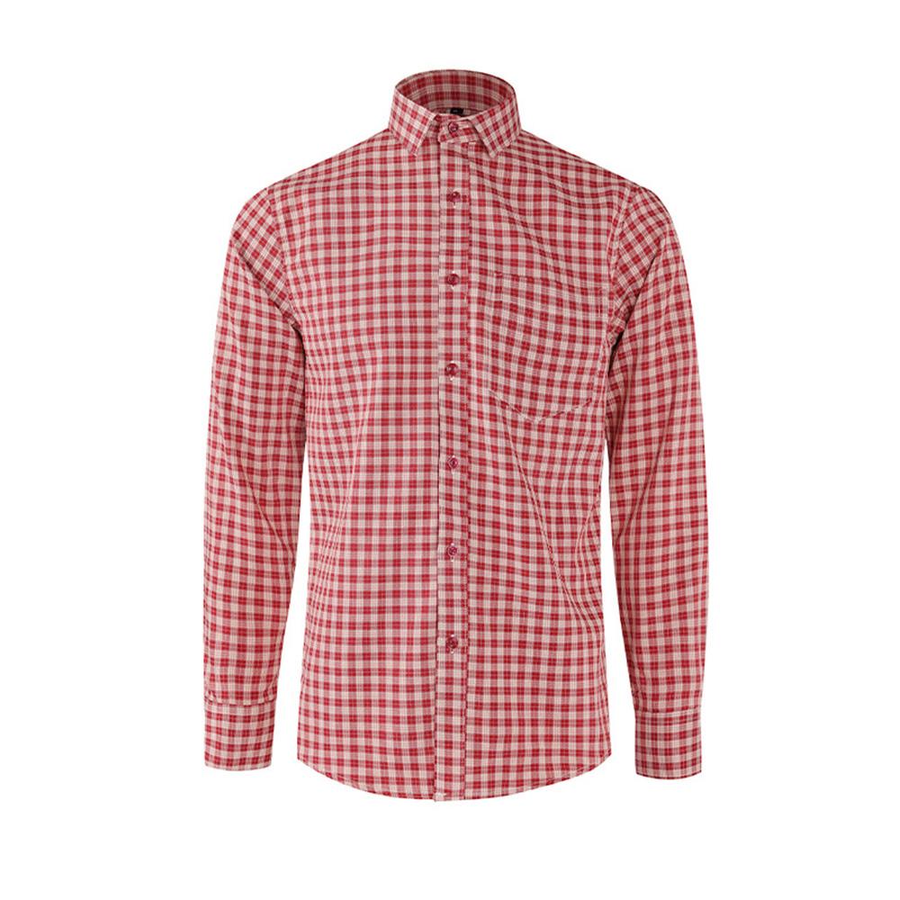 Plaid Shirt Male Long-Sleeved Shirts Spring Autumn Blouse Mens Top Blouse Lapel Button Down Shirts Slim Cardigan for Man