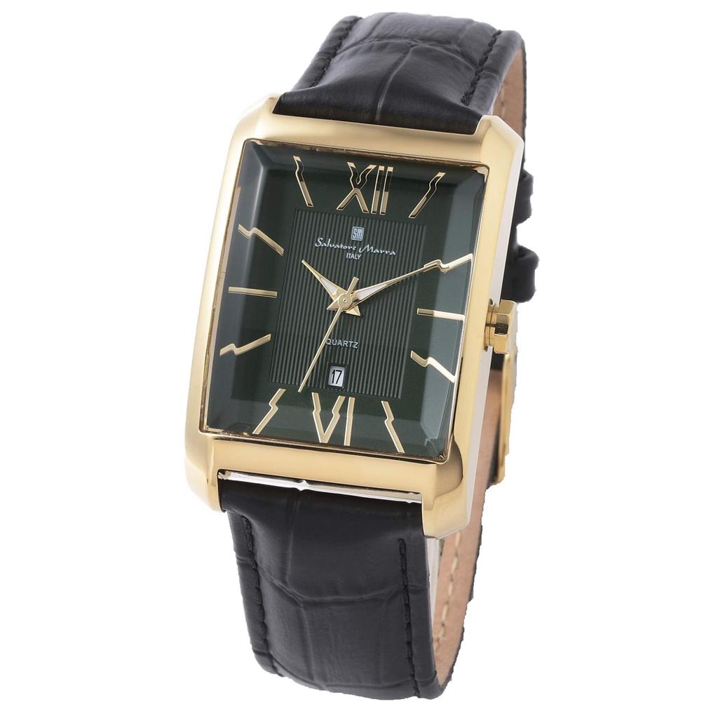 Stainless Steel Cut Glass [Salvatore Mara] SM21101-GDGR Men's