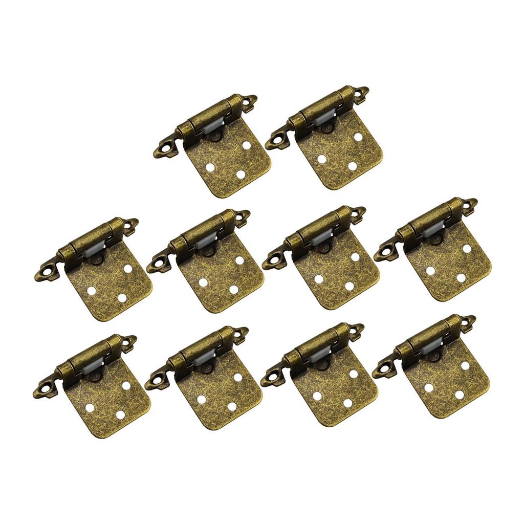 10 Pieces Self Closing Hinges Metal Flush Mount Kitchen Cabinet Door Hinges