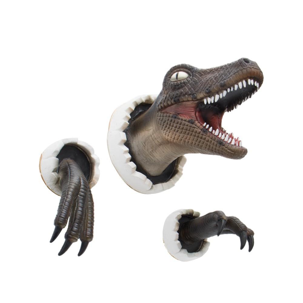 Wall Mounted Dinosaur Sculpture Wall Art Life-like Wall Bursting Dinosaur Bust