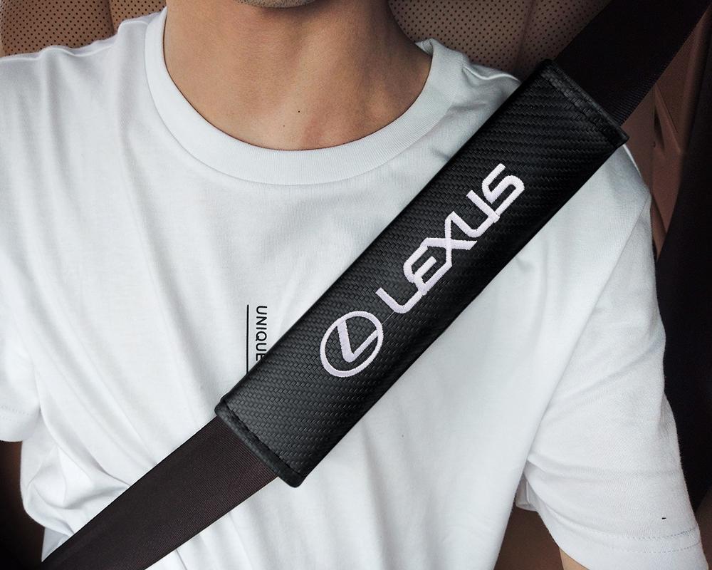 1/2Pcs Car Seat Belt Shoulder Carbon fiber Protector Pads For Lexus NX IS 250 RX GS UX RX300 RX350 CT200H GX460 ES LX Fsport GXFP0