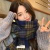 Casual Tassel Fashionable Personalized Woven Label Plaid Cold-proof Scarf Winter Warm and Comfortable Neck Protection Versatile Scarf Scarf