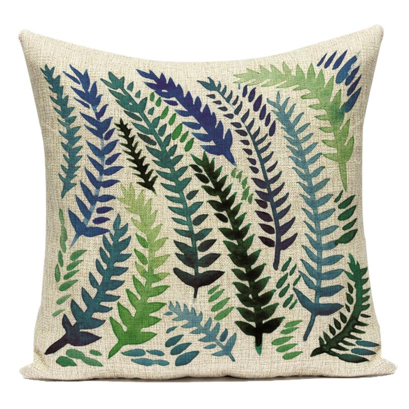 Tropical Green Plant Leaf Cactus Palm Polyester Pillow Case Sofa Home Decoration Cushion Cover Pillowcase for Living Room