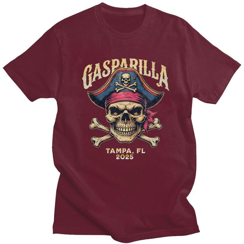 Custom Gasparilla 2025 Pirate Skull And Cross T Shirt for Unisex Tshirt Tee T-shirts Slim Fit Clothing