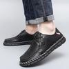 New Handmade Leather Men Shoes Casual Comfortable Men Loafers  Leather Shoes Men Flats Hot Sale Outdoor Walking Shoes