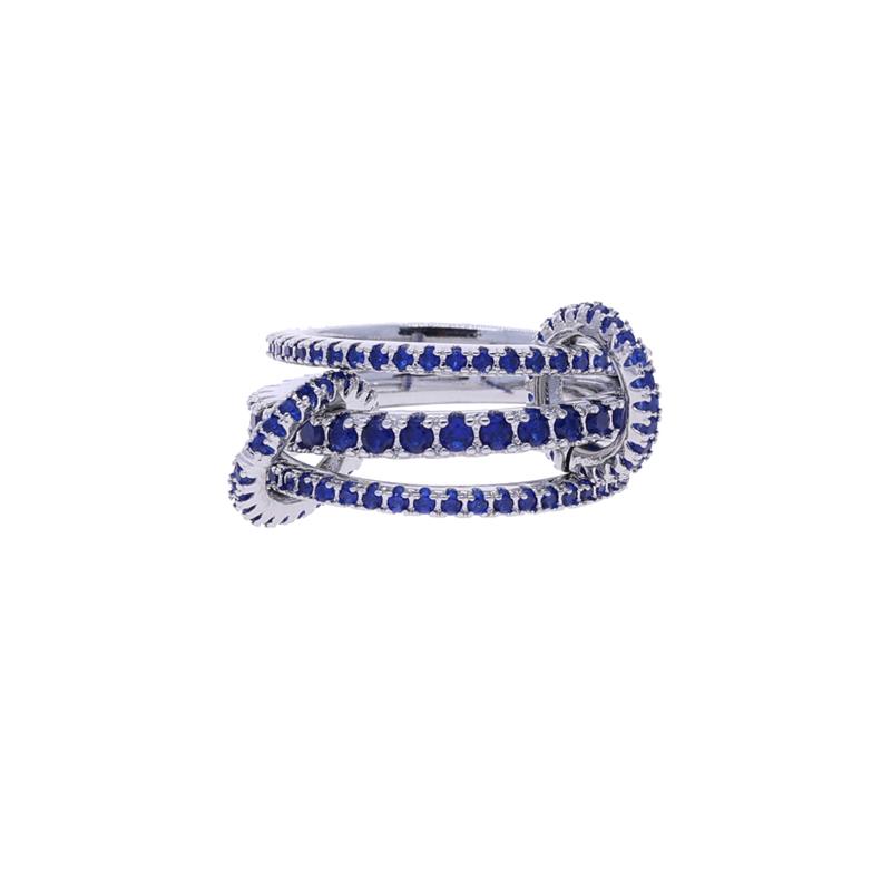 Stacking Engagement Bands Ring Two Color Fingers Chain Shape Variable Hip Hop Ring Trendy Accessories for Women Men
