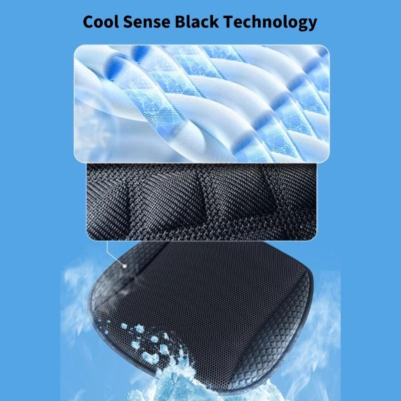 Car Seat Coolers Pad 5 Strong Fans 15 Second Rapid Cooling Vehicle Seat Coolers for Drivers Passenger Homes Office Use