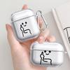 Милый чехол с фигурками и жестами для Airpods 4 Pro3 2 Pro2 3 Pro 1 Прозрачный чехол-крышка для наушников