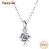 Tancise S925 Sterling Silver Moissanite Luxury Personality Pendant Necklace Women's Classic Tide Sugar Full of Wild Clavicle Chain.