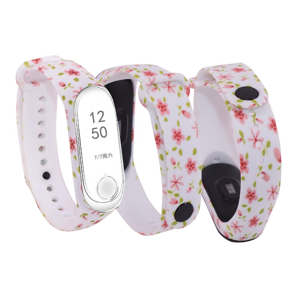 Сменный силиконовый браслет для Xiaomi Mi Band 3 4, универсальный ремешок с яркими цветами и цветами